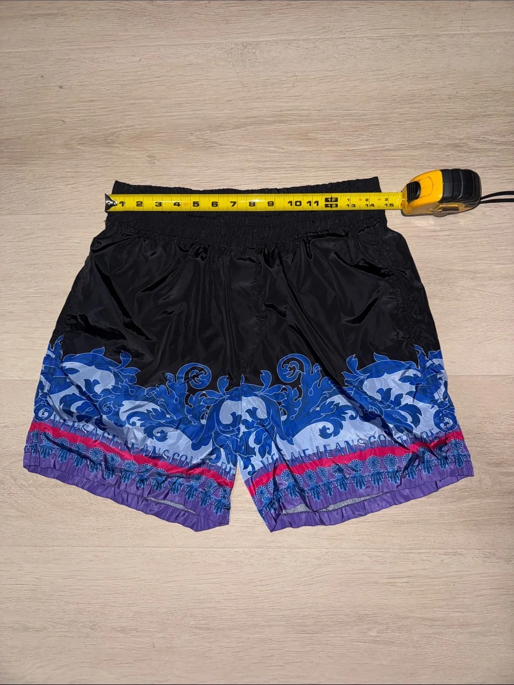 Versace Jeans Couture Men's M Black/Purple/Red/Blue Wave Print Swim Shorts